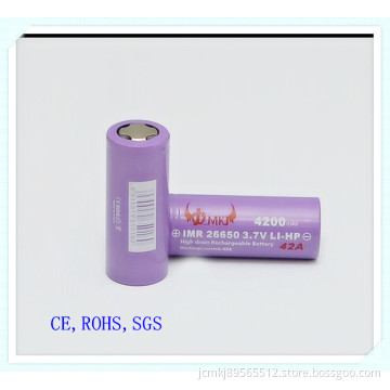 Jcmkj Lithium Cylindrical Battery 26650-4200mAh, 10c Discharge, Flat Head, E-Cigarette Battery, E-Cigarette, Audio Battery, 18650, 18500, 18350 Power Battery,